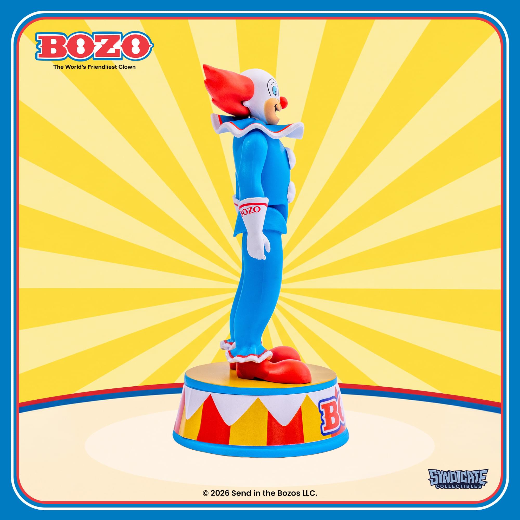 Bozo The Clown 3.75-Inch Retro Action Figure with Base