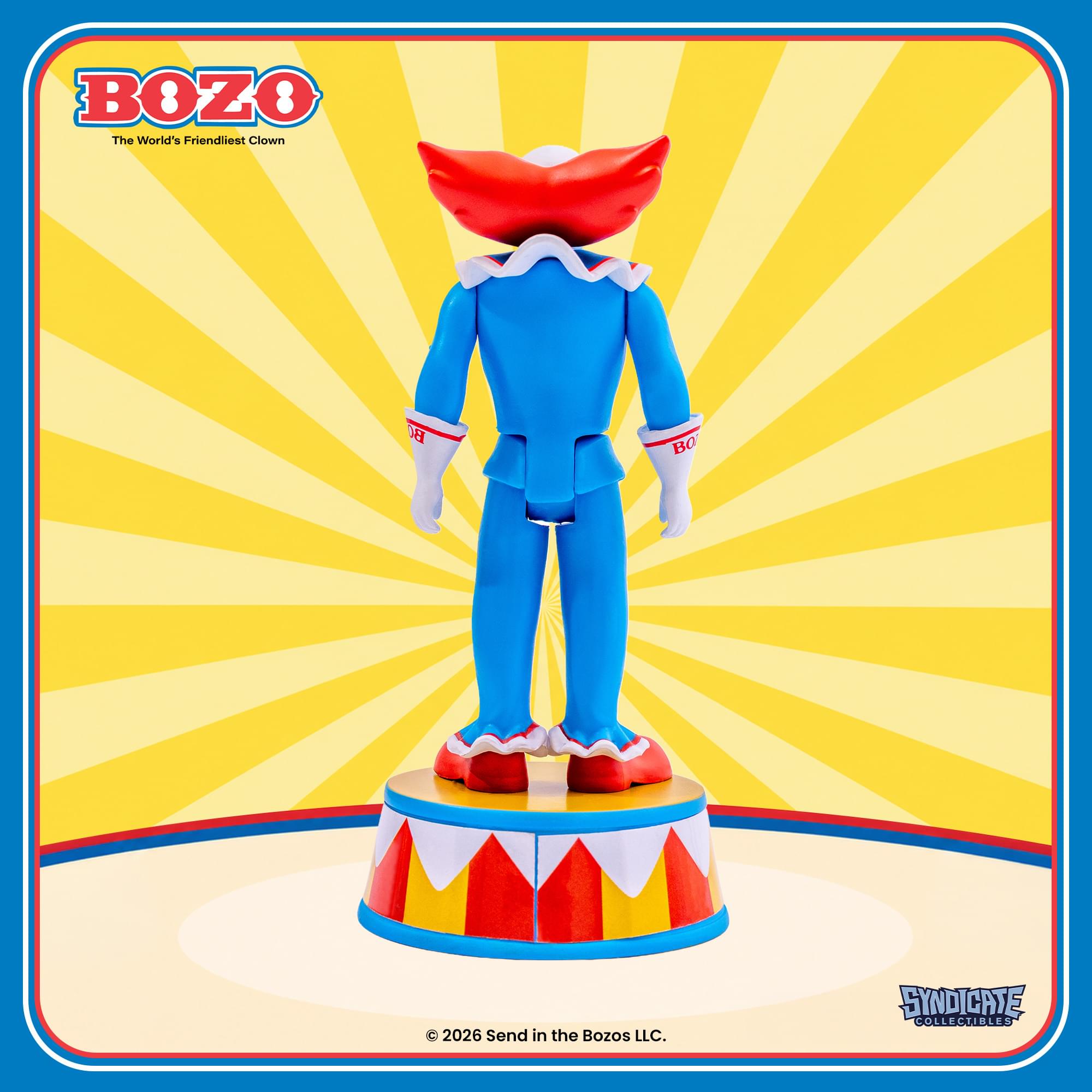 Bozo The Clown 3.75-Inch Retro Action Figure with Base
