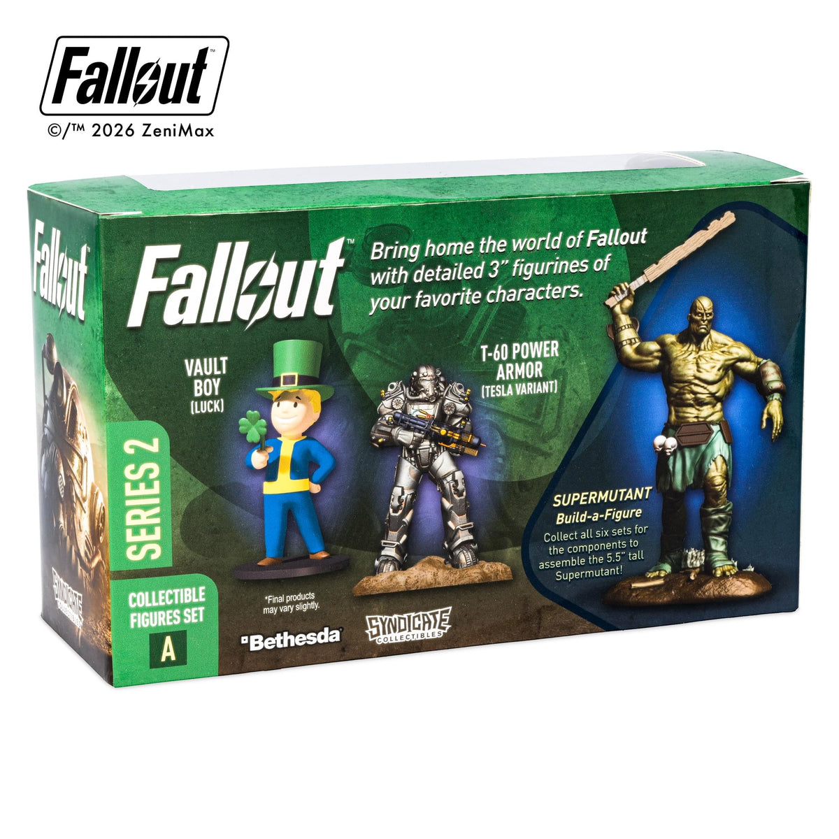 Fallout Series 2 Vault Boy Luck and T-60 Mini Figure Set (Build-A-Figure Super Mutant)