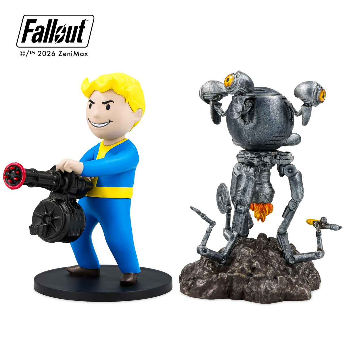 Fallout Series 2 Vault Boy Heavy Gunner and Mr. Handy Mini Figure Set (Build-A-Figure Super Mutant)