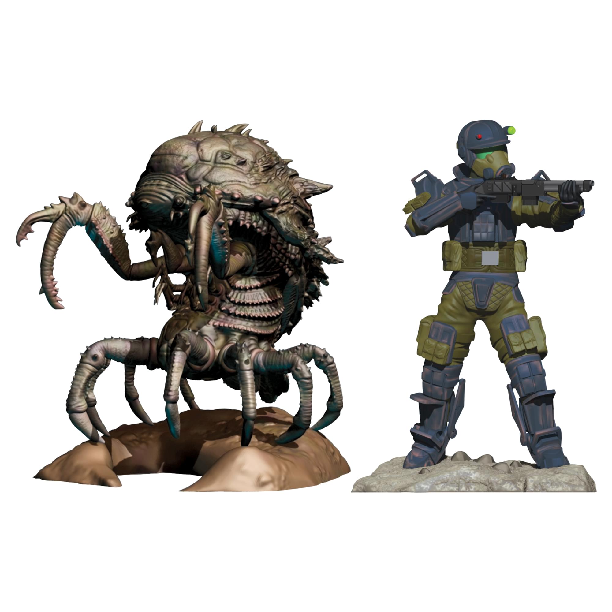 Fallout Series 2 Mirelurk Queen and Marine Armor Mini Figure Set