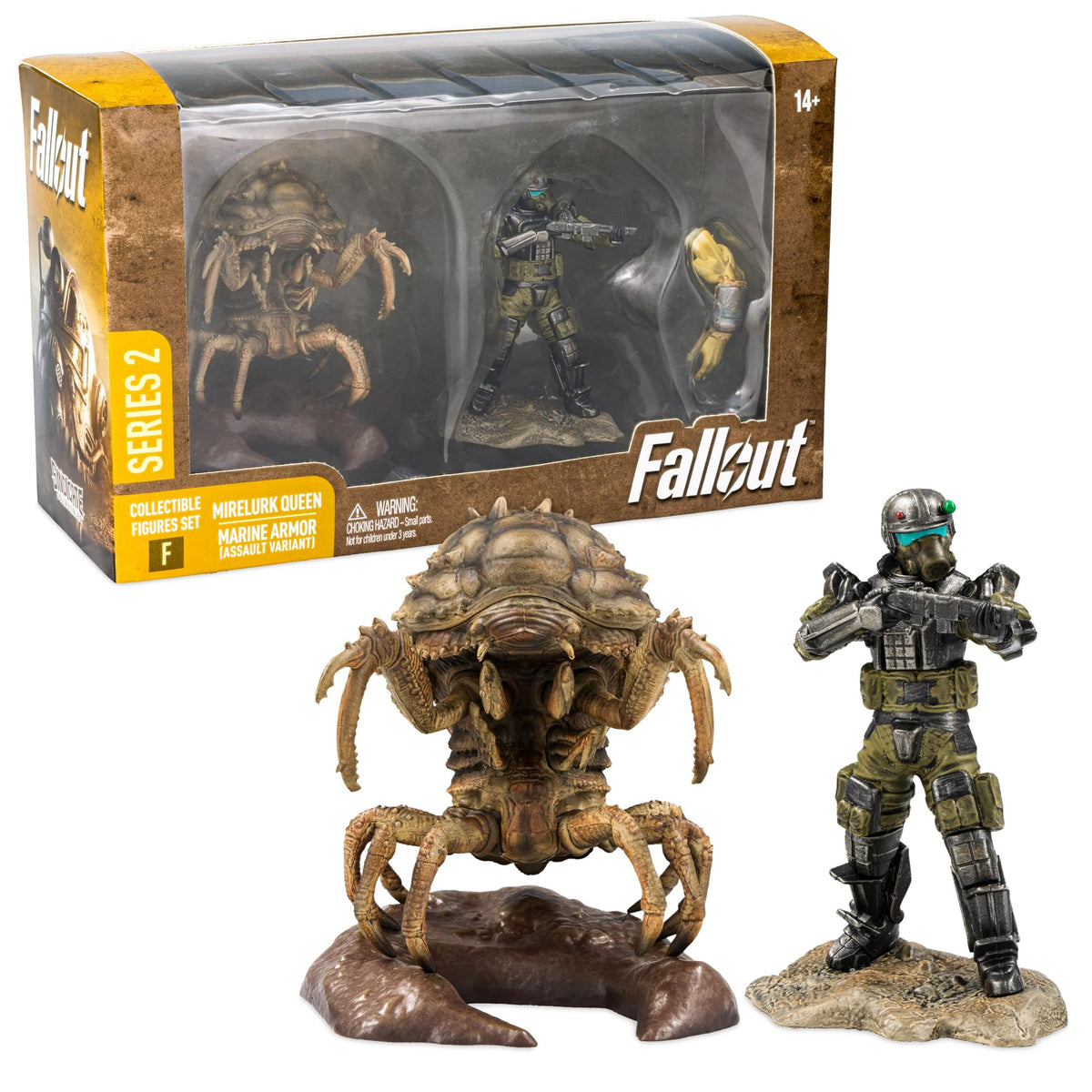 Fallout Series 2 Mirelurk Queen and Marine Armor Mini Figure Set (Build-A-Figure Super Mutant)
