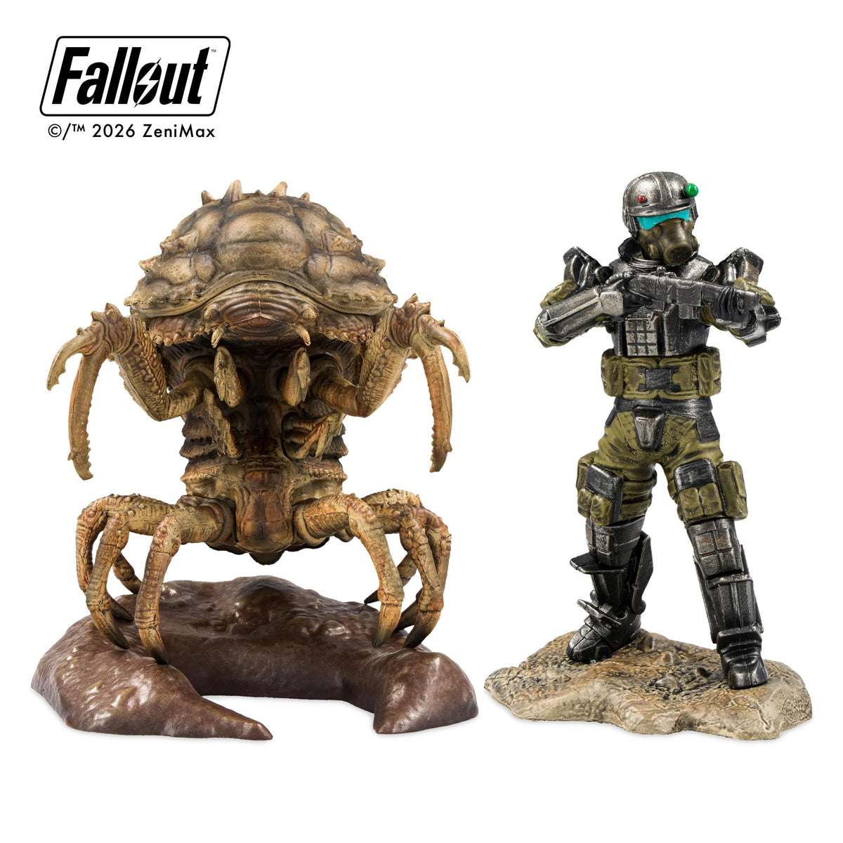 Fallout Series 2 Mirelurk Queen and Marine Armor Mini Figure Set (Build-A-Figure Super Mutant)