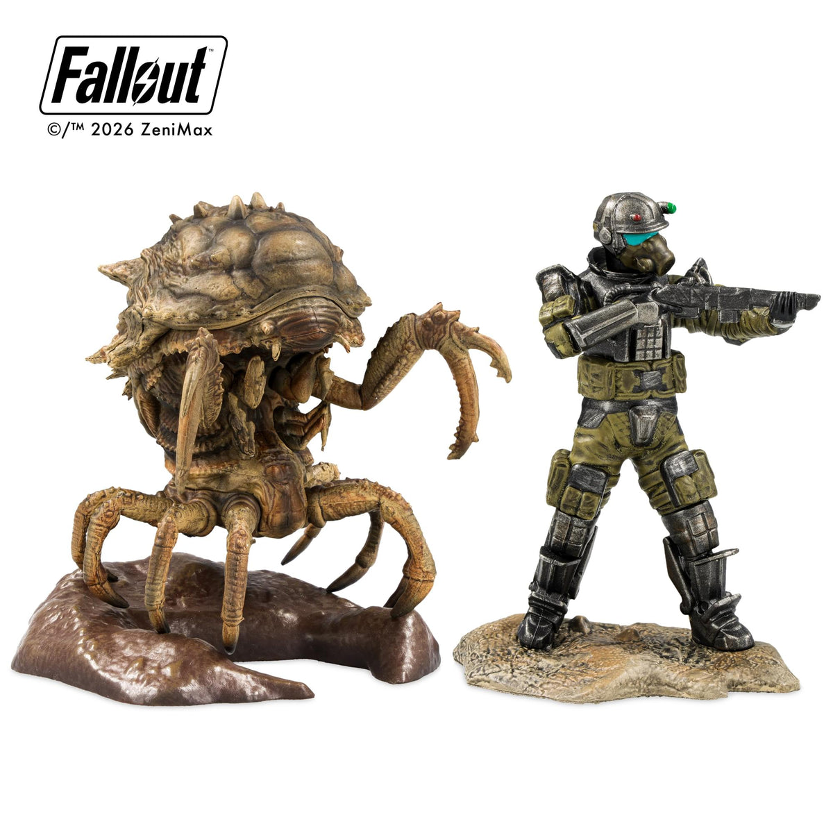 Fallout Series 2 Mirelurk Queen and Marine Armor Mini Figure Set (Build-A-Figure Super Mutant)