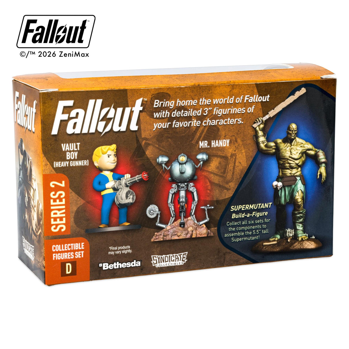 Fallout Series 2 Vault Boy Heavy Gunner and Mr. Handy Mini Figure Set (Build-A-Figure Super Mutant)