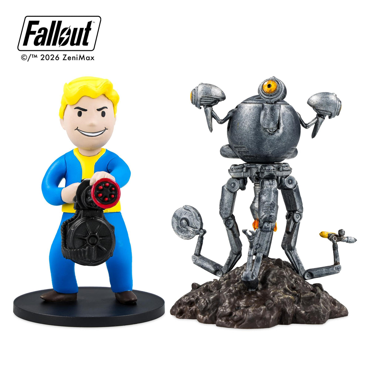 Fallout Series 2 Vault Boy Heavy Gunner and Mr. Handy Mini Figure Set (Build-A-Figure Super Mutant)