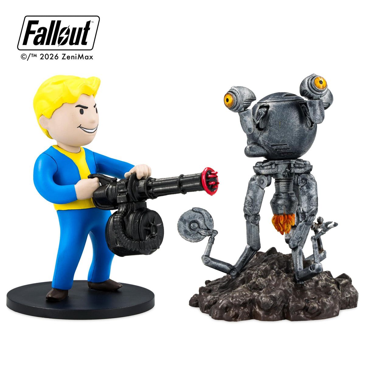 Fallout Series 2 Vault Boy Heavy Gunner and Mr. Handy Mini Figure Set (Build-A-Figure Super Mutant)
