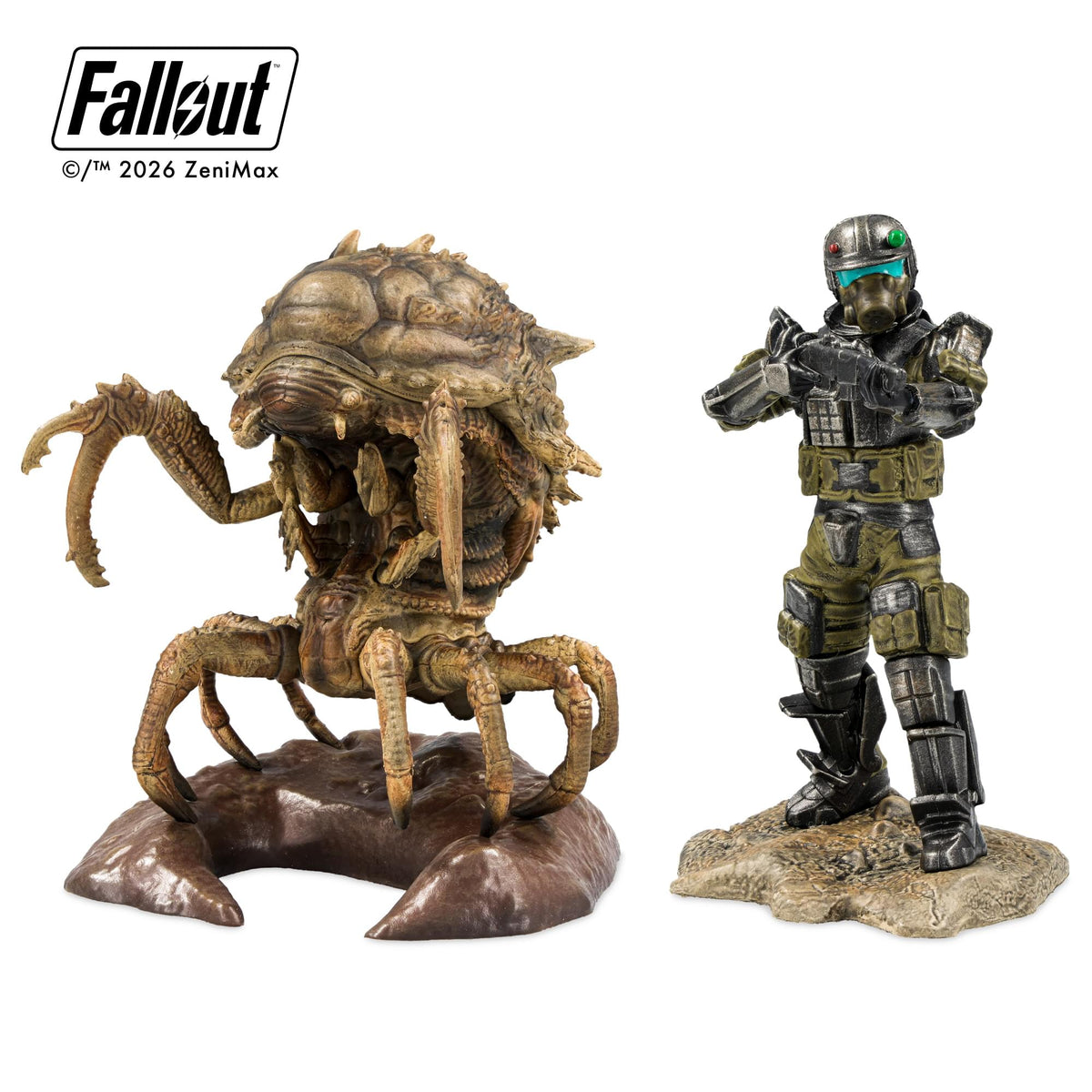 Fallout Series 2 Mirelurk Queen and Marine Armor Mini Figure Set (Build-A-Figure Super Mutant)